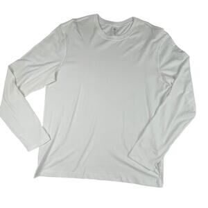 90 Degree By Reflex Shirt Mens XL White Cotton Casual Long Sleeve Crew Neck